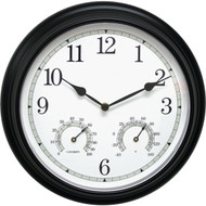 Acurite 13.5 In. Black Clock/Thermometer/Hygrometer