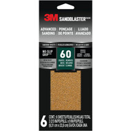 3M SandBlaster 3-2/3 In. x 9 In. Advanced Sanding Sheets with No-Slip Grip  60 Grit (6-Pack)