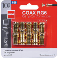 RCA RG6 Crimp-On Coaxial F-Connector (10-Pack)