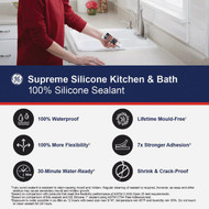 GE Supreme Silicone Kitchen & Bath Sealant  Almond  10.1  Oz. Cartridge