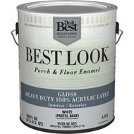 Best Look 1 Gal. White/Pastel Base Heavy-Duty Acrylic Latex Gloss Porch & Floor Enamel