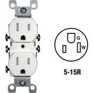 Leviton 15A White Tamper & Weather Resistant Residential Grade 5-15R Duplex Outlet