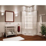 Maax Begonia 36 In. L x 36 In. D x 74 In. H Center Corner Shower Kit in White with Frameless Door in Chrome
