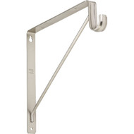 Stanley Home Designs 12-5/8 In. H. x 11 In. D. Shelf & Rod Bracket  Satin Nickel