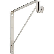 Stanley Home Designs 12-5/8 In. H. x 11 In. D. Shelf & Rod Bracket  Chrome