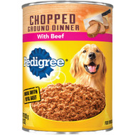 Pedigree Meaty Ground Dinner with Chopped Beef Wet Dog Food  22 Oz.