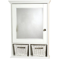 Zenith White 21 In. W x 29 In. H x 6-1_2 In. D Single Mirror Surface Mount Medicine Cabinet with Baskets