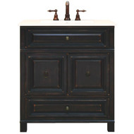 Sunny Wood Barton Hill Black Onyx 30 In. W x 34 In. H x 21 In. D Vanity Base  2 Door_1 Drawer