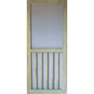 Snavely Kimberly Bay 32 In. W x 80 In. H x 1-1_8 In. Thick ACQ Treated Natural Finger Joint Pine Stiles & Rails 5-Bar Screen Door
