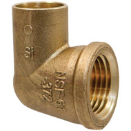 NIBCO 1_2 In. CxF 90 Deg. Drop Copper Elbow (1_4 Bend)