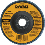 DeWalt 4 In. x 5_8 In. 80-Grit Type 27 High Performance Zirconia Angle Grinder Flap Disc