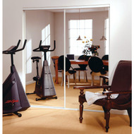 Erias 4260 Series 59 In. W. x 80-1_2 In. H. Bright White Bottom Roll Mirrored Bypass Door