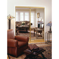 Erias 4050 Series 71 In. W. x 80-1_2 In. H. Mayan Gold Top Hung Mirrored Bypass Door