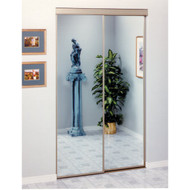 Erias 4050 Series 47 In. W. x 80-1_2 In. H. Mayan Gold Top Hung Mirrored Bypass Door
