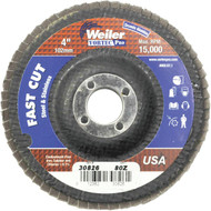 Weiler Vortec 4 In. x 5_8 In. 80-Grit Type 29 Angle Grinder Flap Disc