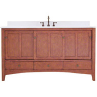 Sunny Wood Expressions Warm Cinnamon 60 In. W x 34 In. H x 21-1_2 In. D Vanity Base  3 Door_3 Drawer