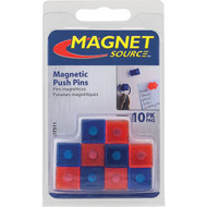 Master Magnetics 5_8 In. H. Red_Blue Plastic Magnetic Note Holder Push Pins (10-Pack)