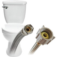 Fluidmaster 3_8 In. Comp x 7_8 In. Ballcock x 12 In. L Braided Stainless Steel Toilet Connector