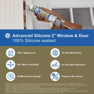GE Advanced Silicone Window & Door Sealant  White  10.1 Oz. Tube
