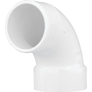 Charlotte Pipe 3 In. Schedule 30 90 Deg. DWV PVC Street Elbow (1_4 Bend)