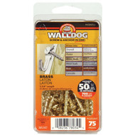 Hillman 3_16 In. x 1-1_4 In. Brass Pan Head Walldog Self-Drilling Wall Anchor (75 Ct.)