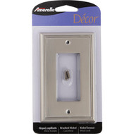 Amerelle Metro Line 1-Gang Cast Metal Rocker Decorator Wall Plate  Brushed Nickel