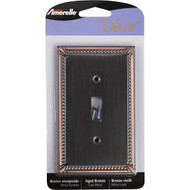 Amerelle Imperial Bead 1-GangCast Metal Toggle Switch Wall Plate  Aged Bronze