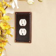 Amerelle Imperial Bead 1-Gang Cast Metal Outlet Wall Plate  Aged Bronze