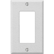 Amerelle PRO 1-Gang Stamped Steel Rocker Decorator Wall Plate  White Wrinkle