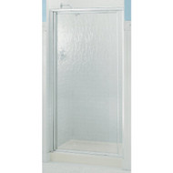 Sterling Vista Pivot II 27-1_2 In. W. X 65-1_2 In. H. Chrome Pebbled Glass Shower Door