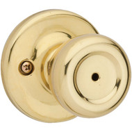 Kwikset Tylo Polished Brass_Satin Chrome Bed & Bath Door Knob