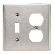 Leviton 2-Gang Stainless Steel Single Toggle_Duplex Outlet Wall Plate