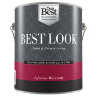 Best Look 100% Acrylic Latex Premium Paint & Primer In One Flat Exterior House Paint  Bright White  1 Gal.