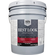 Best Look 100% Acrylic Latex Premium Paint & Primer In One Flat Exterior House Paint  High Hiding White  5 Gal.