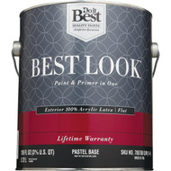 Best Look 100% Acrylic Latex Premium Paint & Primer In One Flat Exterior House Paint  Pastel Base  1 Gal.