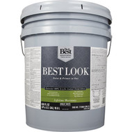 Best Look 100% Acrylic Latex Premium Paint & Primer In One Semi-Gloss Exterior House Paint  Bright White  5 Gal.