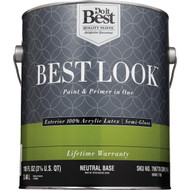 Best Look 100% Acrylic Latex Premium Paint & Primer In One Semi-Gloss Exterior House Paint  Neutral Base  1 Gal.