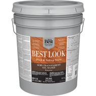 Best Look Oil Based Semi-Transparent Deck & Siding Exterior Stain  Tint Base  5 Gal.