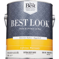 Best Look Latex Premium Paint & Primer In One Eggshell Interior Wall Paint  Extra Deep Base  1 Gal.