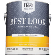 Best Look Latex Premium Paint & Primer In One Eggshell Interior Wall Paint  Bright White  1 Gal.