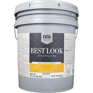 Best Look Latex Premium Paint & Primer In One Eggshell Interior Wall Paint  Bright White  5 Gal.