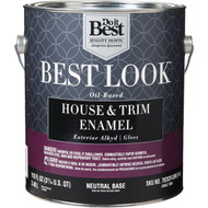 Best Look Oil-Based Alkyd Gloss Exterior House & Trim Enamel Paint  Neutral Base  1 Gal.