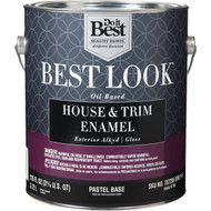 Best Look Oil-Based Alkyd Gloss Exterior House & Trim Enamel Paint  Pastel Base  1 Gal.