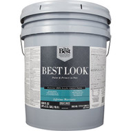 Best Look 100% Acrylic Latex Premium Paint & Primer In One Satin Exterior House Paint  Bright White  5 Gal.