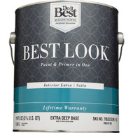 Best Look Latex Premium Paint & Primer In One Satin Interior Wall Paint  Extra Deep Base  1 Gal.