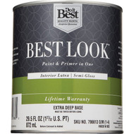 Best Look Latex Premium Paint & Primer In One Semi-Gloss Interior Wall Paint  Extra Deep Base  1 Qt.