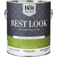 Best Look Latex Premium Paint & Primer In One Semi-Gloss Interior Wall Paint  Extra Deep Base  1 Gal.