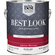Best Look Latex Premium Paint & Primer In One Flat Enamel Interior Wall Paint  Neutral Base  1 Gal.