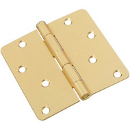 4 In. x 1_4 In. Radius Satin Brass Door Hinge