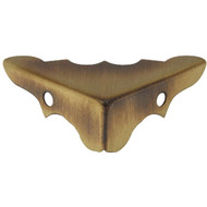 National Catalog V1854 9_16 In. x 1-1_4 In. Antique Brass Decorative Corner Protector (4-Count)
